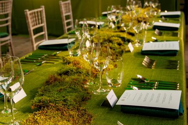 Table set for a formal dinner in the Divinity School, Oxford