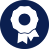 Dark blue rosette icon